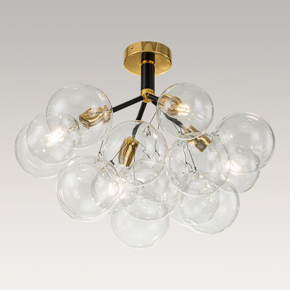 Modern Cluster Glass Bubble Chandelier / Semi Flush