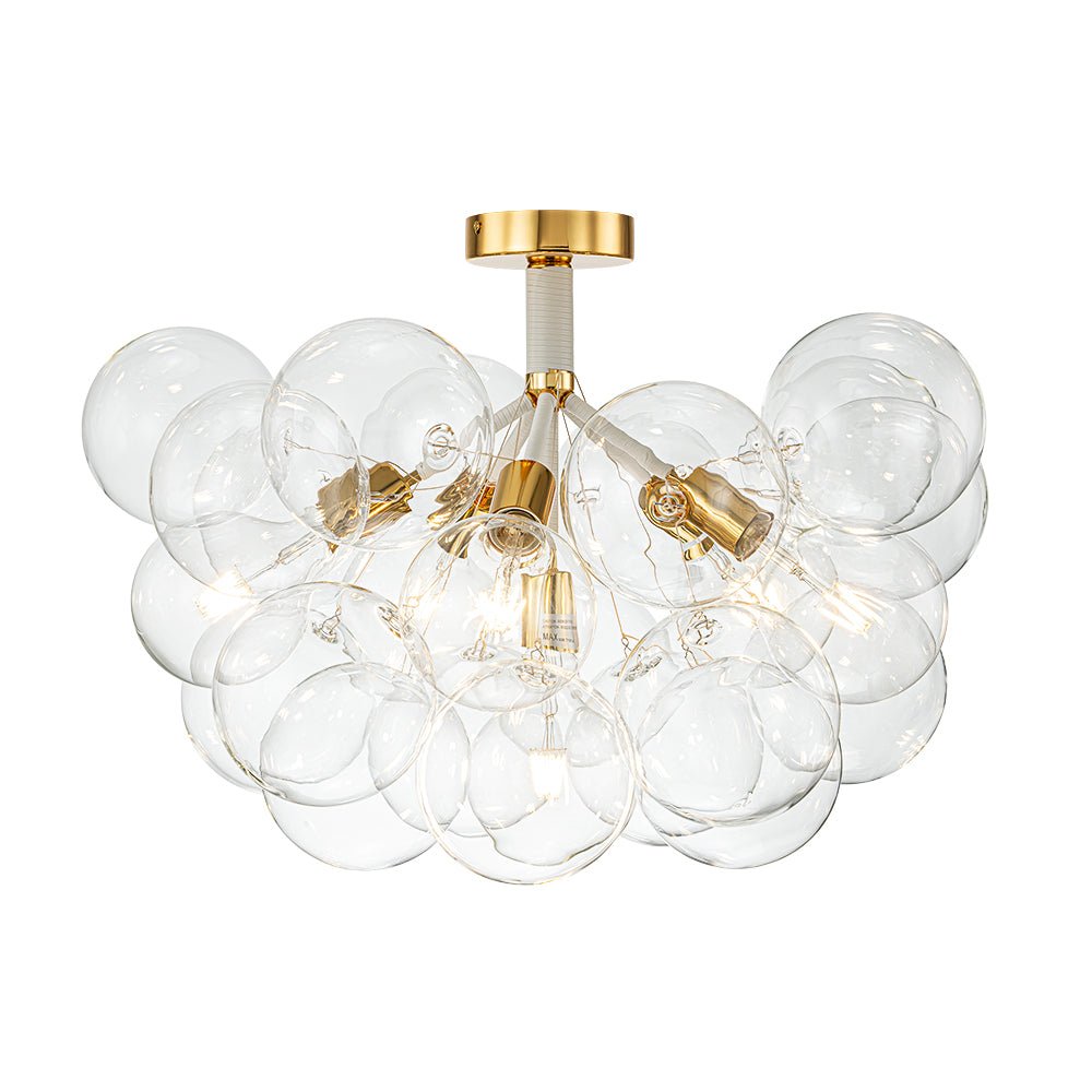 Modern Cluster Glass Bubble Chandelier / Semi Flush