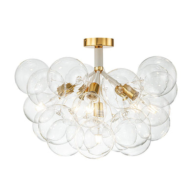 Modern Cluster Glass Bubble Chandelier / Semi Flush