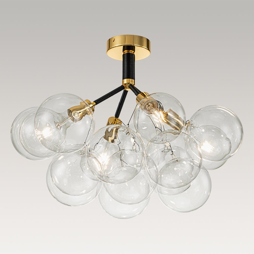Modern Cluster Glass Bubble Chandelier / Semi Flush