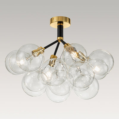 Modern Cluster Glass Bubble Chandelier / Semi Flush