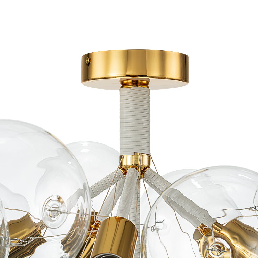 Modern Cluster Glass Bubble Chandelier / Semi Flush