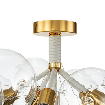 Modern Cluster Glass Bubble Chandelier / Semi Flush
