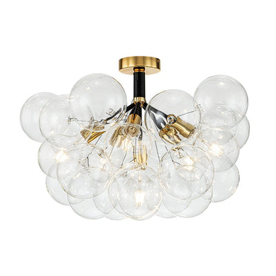Modern Cluster Glass Bubble Chandelier / Semi Flush