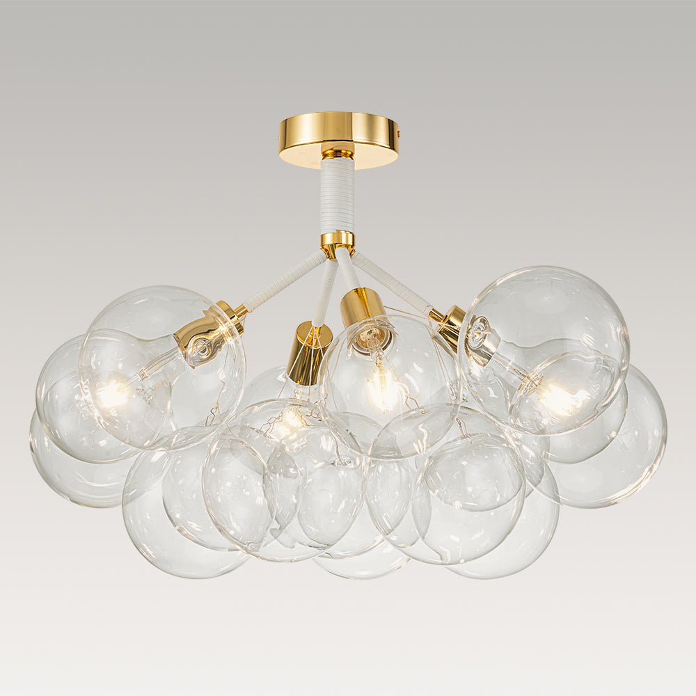 Modern Cluster Glass Bubble Chandelier / Semi Flush