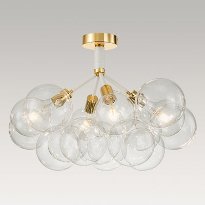 Modern Cluster Glass Bubble Chandelier / Semi Flush