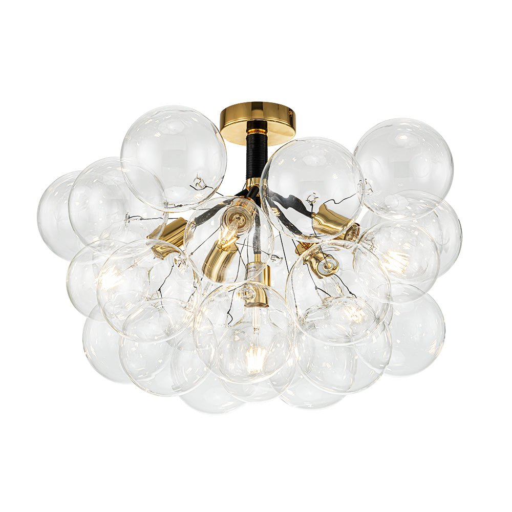 Modern Cluster Glass Bubble Chandelier / Semi Flush