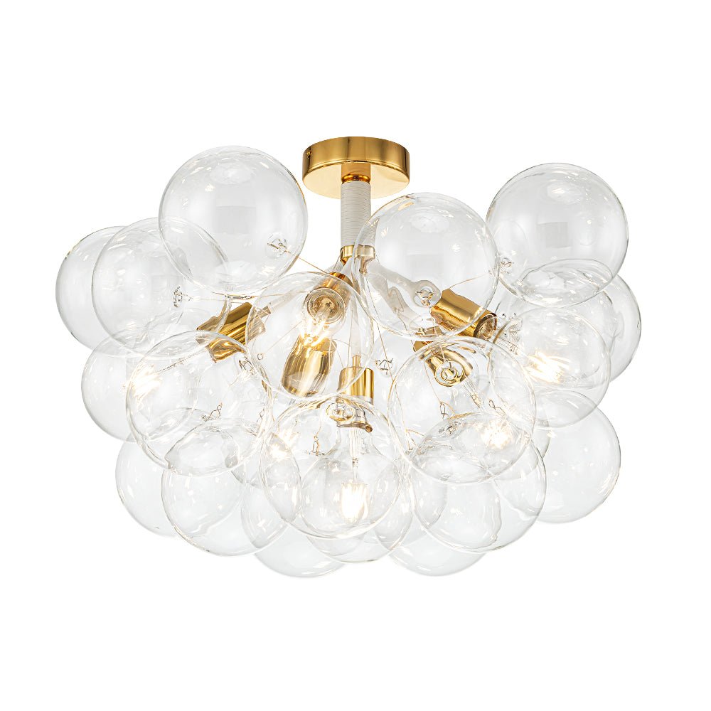 Modern Cluster Glass Bubble Chandelier / Semi Flush